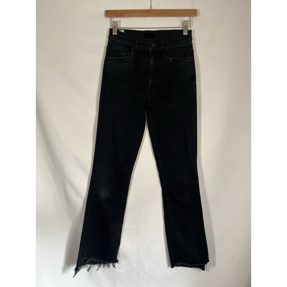Mother Women's Black Wash Skinny Jeans Size 26 Raw Hem